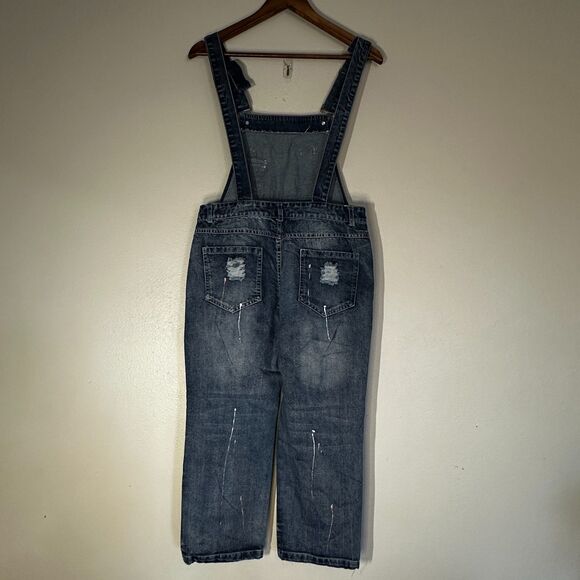 Yapai Vintage 1987 Overall Women Jeans Large 28 Blue Capri Mid Rise Denim - Picture 7 of 15